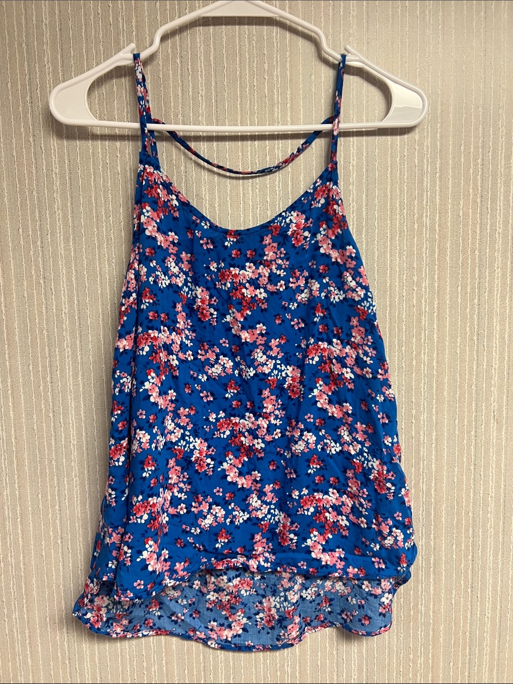 S Pixley Blue Floral Spaghetti-Strap Cami